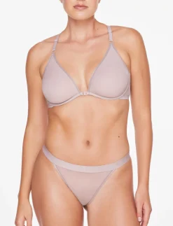 Bare Mesh Front Close Racerback Bra