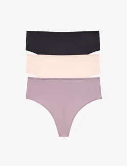 24/7® Classic High Waist Thong 3 Pack Box