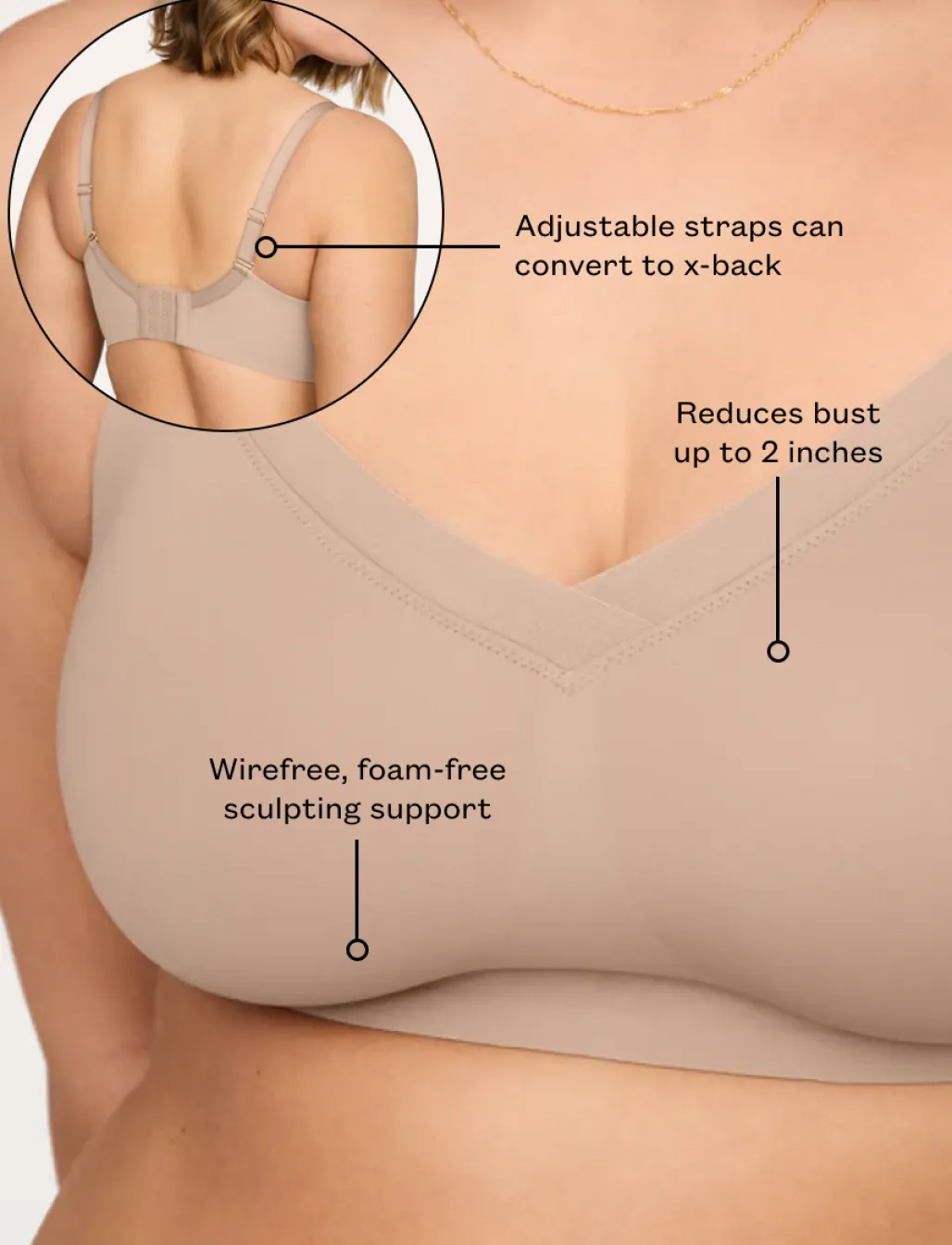 24/7® Classic Wireless Crossover Minimizer Bra