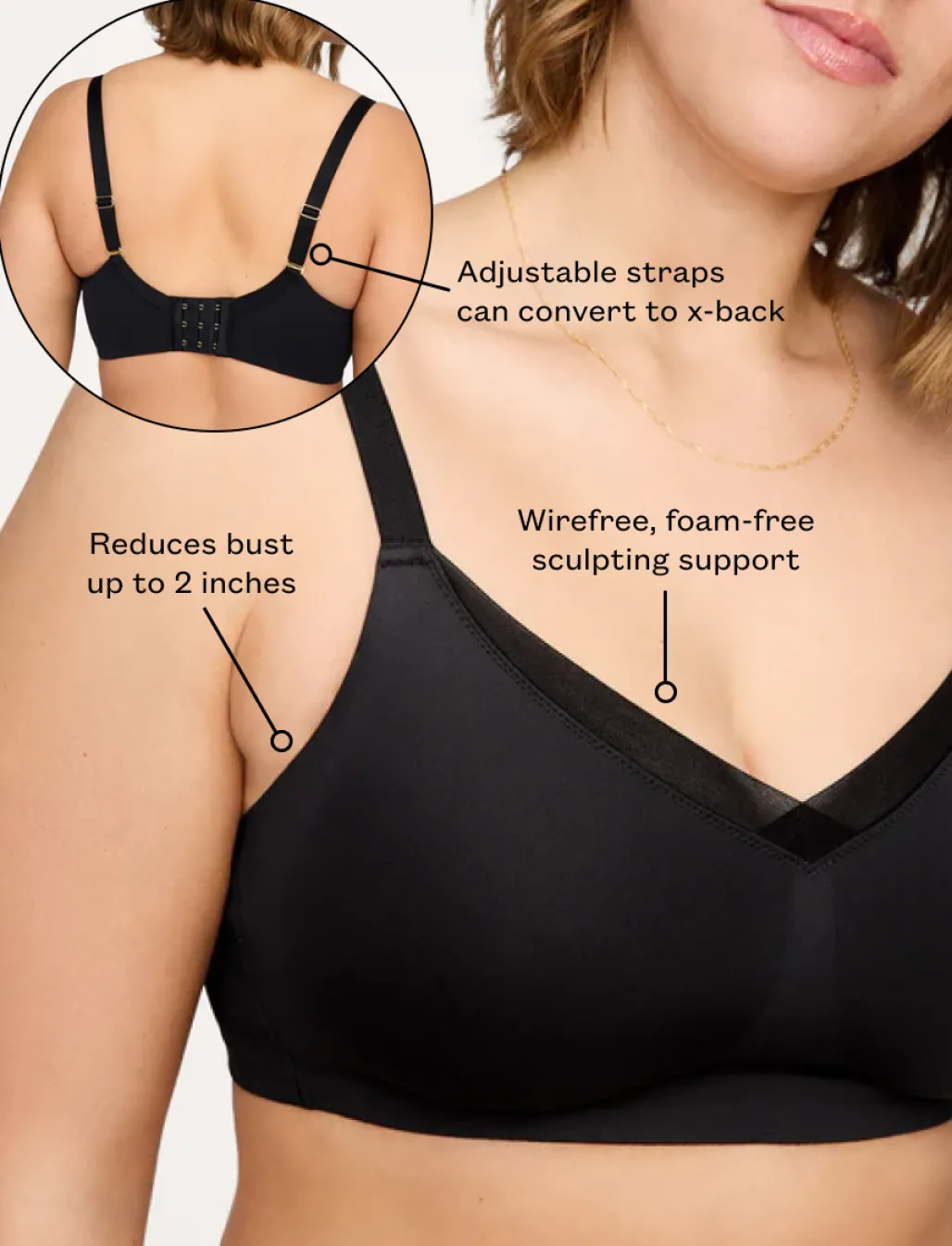 24/7® Classic Wireless Crossover Minimizer Bra